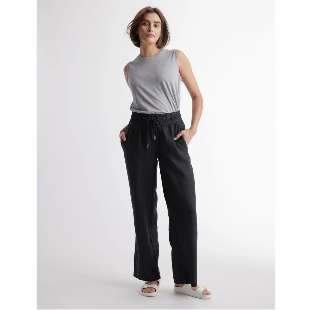 Quince 100% European Linen Wide Leg Pants Black S NWT LB88338-JDAVN01-46190